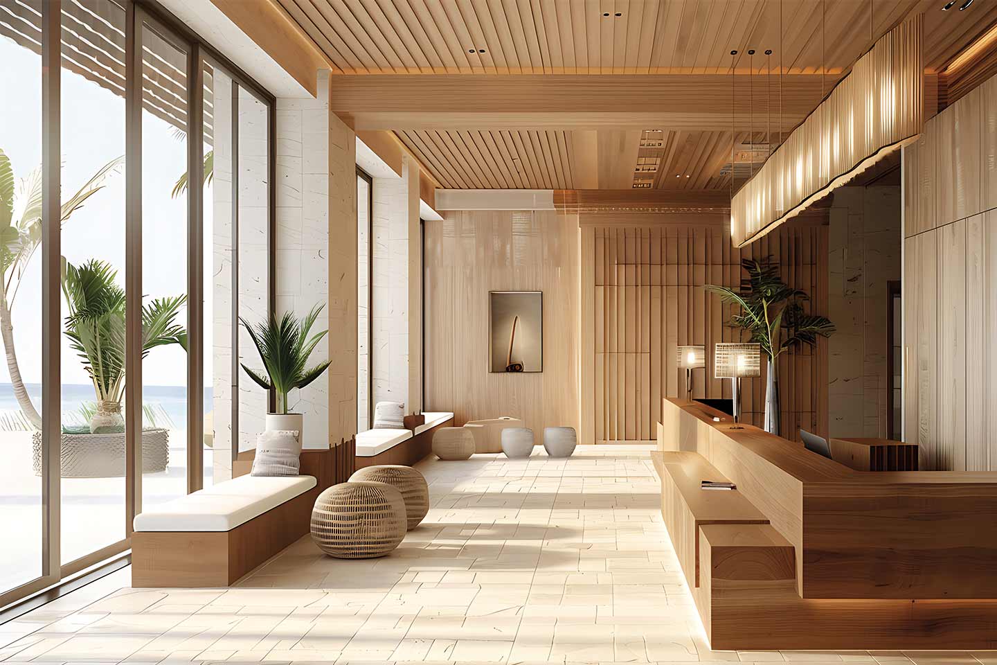 minimalist hotel reception