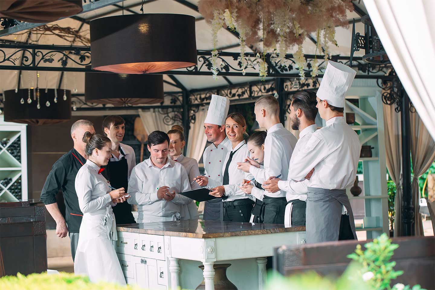restaurant's team meeting