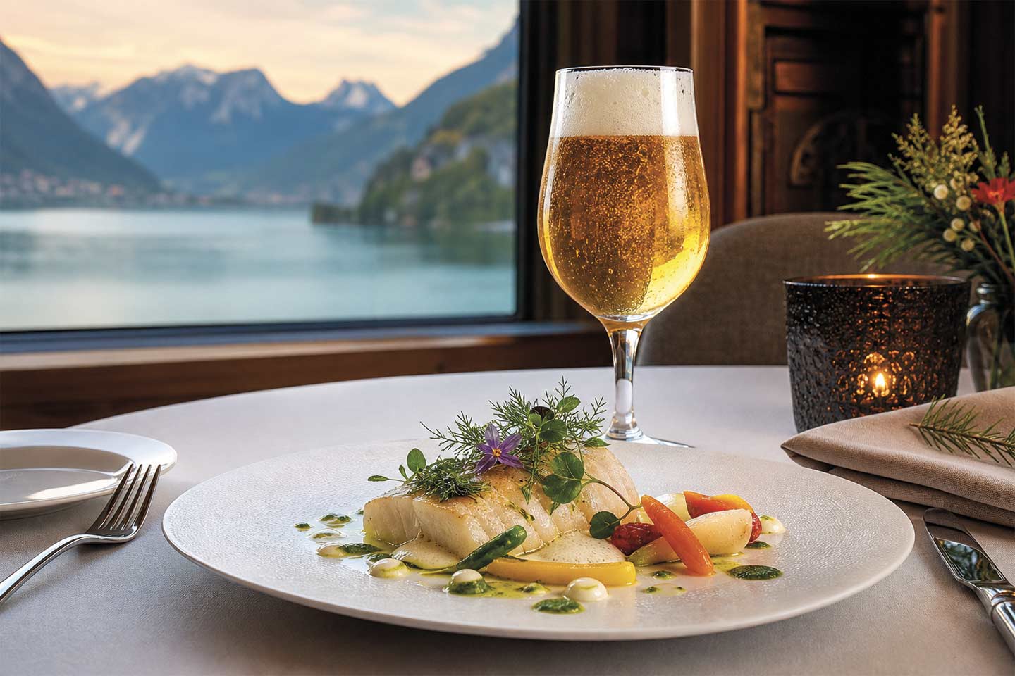 fine dining with a beer