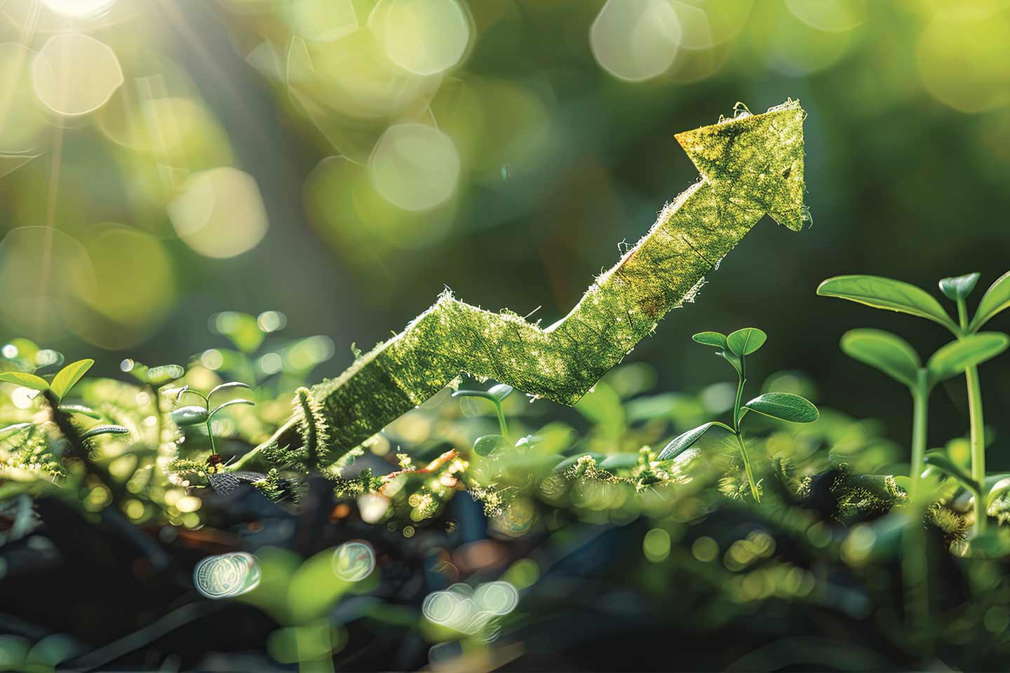Green arrow symbolizing sustainable growth